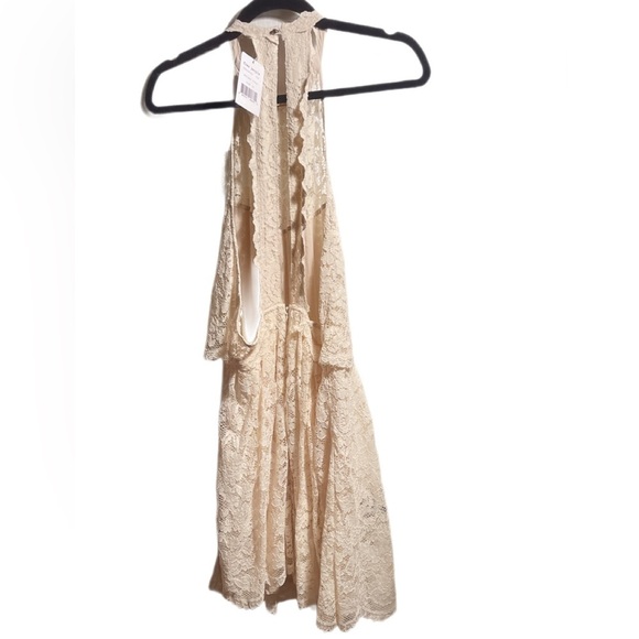 Free People Lost in a Dream Cream Lace Mini Dress, NWT Size 12 - Picture 3 of 5